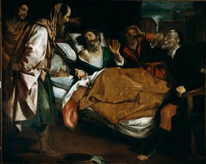 La Mort du prophète Ézéchiel. Peinture de Domenico Fiasella dit il Sarzana - Domenico Il Sarzana Fiasella