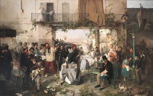 Nouvelles de la paix de Villafranca - Domenico Induno