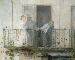 Nouvelles de la paix de Villafranca (détail) - Domenico Induno