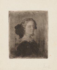 Jeune femme avec un nœud dans les cheveux