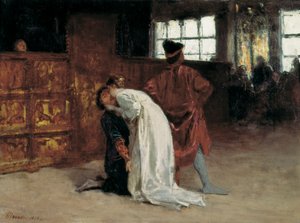 Le baiser - Peinture de Domenico Morelli (1826-1901) 1868 Naples, musée national de Capodimonte - Domenico Morelli