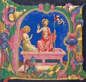 Résurrection, dans une initiale A