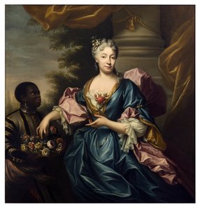 Portrait de dame avec serviteur - Domenico Parodi