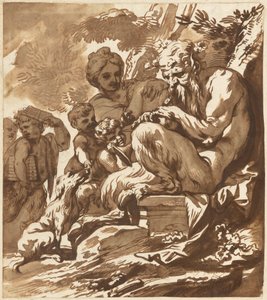 Un satyre divertissant sa famille