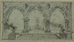 Porche avec arcs gothiques - Domenico Quaglio
