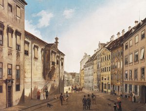 Die Residenzstraße vers la Max-Joseph-Platz en 1826 - Domenico Quaglio the Younger