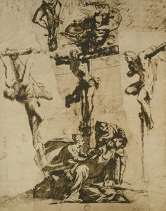Étude de la Crucifixion et de la Vierge évanouie