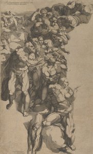 Groupe du Jugement Dernier, Saint Barthélemy, Saint Pierre et autres apôtres, 16ème siècle - Domenico del Barbiere