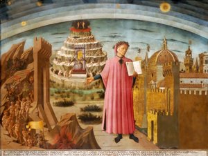 Dante et la Divine Comédie La Comédie illuminant Florence, 1464-1465 - Domenico di Michelino