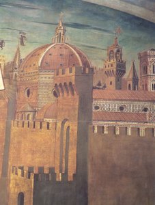 Cathédrale de Florence, de la fresque de Dante avec la Divina Commedia (détail) - Domenico di Michelino