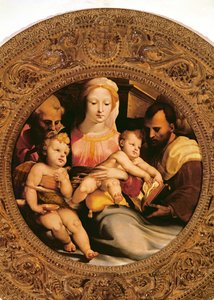 Détail de la Sainte Famille et de Saint Jean-Baptiste (détail) - Domenico di Pace Beccafumi  