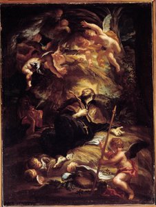 La Mort de Saint François Xavier. Peinture de Domenico Piola - Domenico the Elder Piola