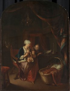 Une mère donnant le sein à son enfant - Domenicus van Tol