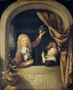 Enfants avec une Souricière - Domenicus van Tol