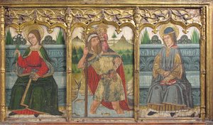 Predella avec Sainte Brigitte, Saint Christophe et Saint Kilian du Retable, 15ème siècle - Domingo Ram