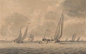 Barges se dirigeant vers la mer - Dominic Serres