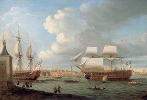 Le Foudroyant et le Pégase entrent dans le port de Portsmouth, 1782 - Dominic Serres