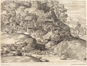 Paysage avec un moulin - Dominique Barriere