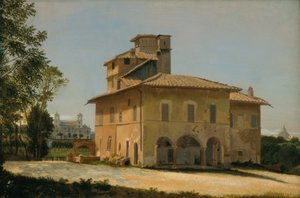 La Villa de Raphaël à Rome, vers 1837-40 (huile sur papier sur toile) - Dominique Louis Papety