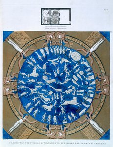 Planisphère astrologique du zodiaque de Dendérah, du plafond de la chapelle du temple d