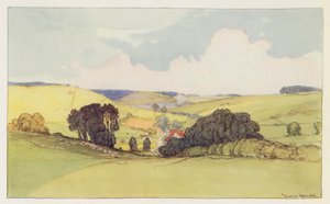 Près de Winterbourne Abbar (lithographie en couleur)