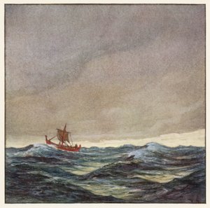 Rudyard Kipling : Chant du bateau de guerre rouge (lithographie en couleur) - Donald (after) Maxwell