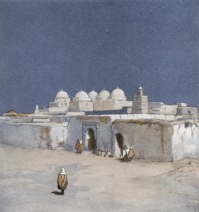 La mosquée des épées à Kairouan (lithographie en couleur)