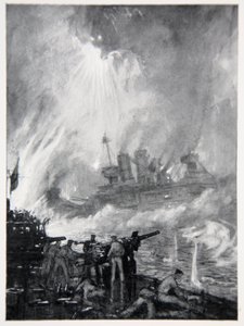 Combattre le dernier canon : la fin courageuse du H.M.S. Tiperrary à Jutland, illustration de 