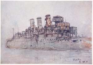 H.M.S. Vindictive, 25 avril 1918, illustration de 