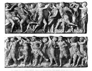 Panneau de Putti dansant, de la Cantoria, de la Galerie de Chant du Duomo (marbre) - Donatello