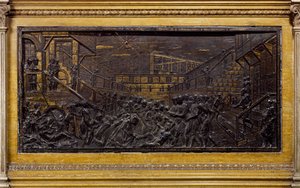 Relief représentant Saint Antoine rattachant le pied d