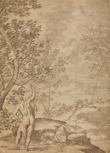 Apollon debout dans un paysage fluvial - Donato Creti
