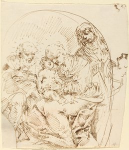 Sainte Famille avec Sainte Anne et tête de femme de profil - Donato Creti