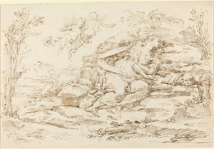 Madeleine Pénitente avec des Anges dans un Paysage (recto) - Donato Creti