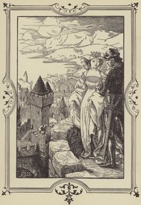 « Annoure a amené le Roi sur les remparts » (lithographie) - Dora Curtis