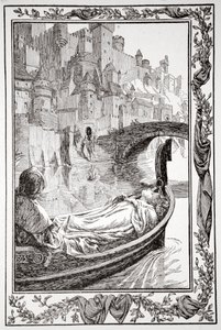 La barge flottait sur la rivière, 1905