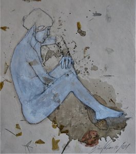 Figure bleue contemplative