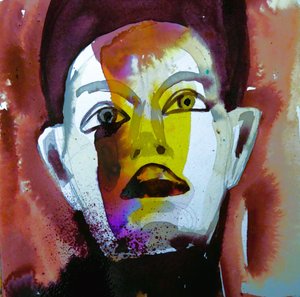 Visage abstrait intense