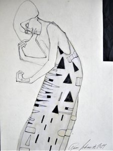 Femme géométrique pensive - Doris Schmitz