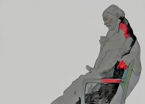 Femme assise, pensive