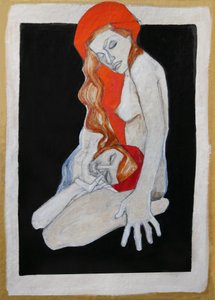 Étreinte rouge et mélancolique - Doris Schmitz