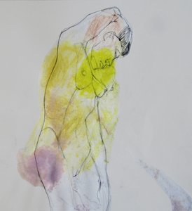 Figurine nue jaune - Doris Schmitz