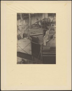 [Port, encombré de bateaux de pêche à voiles].
