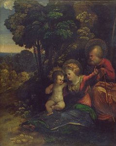 Repos pendant la fuite en Égypte, c.1510-12