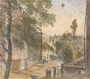 Ballon au-dessus de Holland Street, Kensington, 22 juillet 1835, 19h
