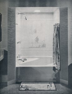 Nouvelle baignoire Neo-Angle de quatre pieds carrés, 1935 - Drix Duryea