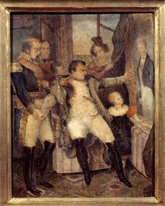 Portrait de Napoléon Ier devant le portrait de son fils le Roi de Rome Napoléon II