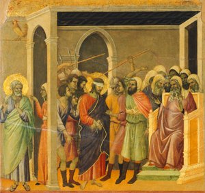 Christ moqué (Cristo percosso), détail, recto de la Maestà