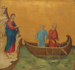 La pêche miraculeuse et la vocation des apôtres Pierre et André - Duccio di Buoninsegna