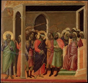Jésus méprisé (Maestà) - Duccio di Buoninsegna